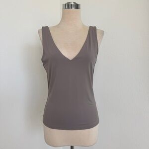 Express V-Neck BODY CONTOUR Sleeveless Tank Top - Brown